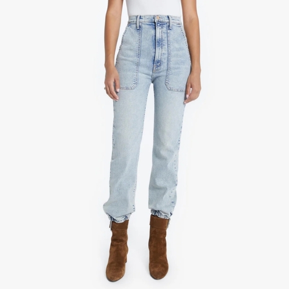 MOTHER Denim - Mother The Wrapper Patch Springy Ankle Jogger Jeans In Chill Pill